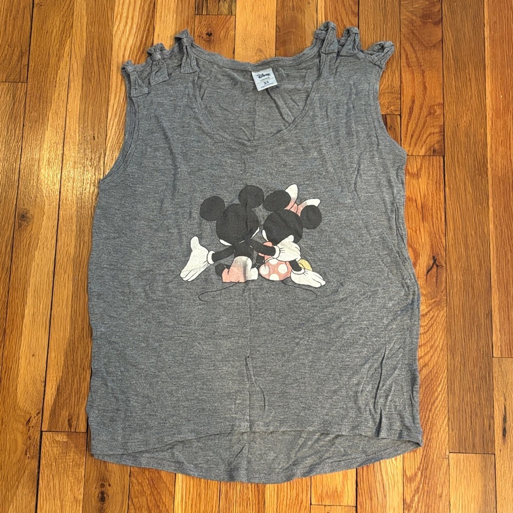 Disney Gray Tank Top with Mickey and Minnie Design (2)